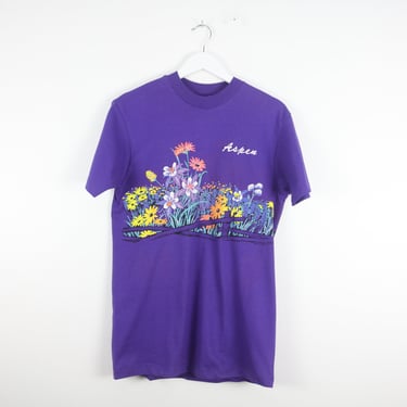 vintage size SMALL purple flower ASPEN, COLORADO vintage t-shirt -- great condition 