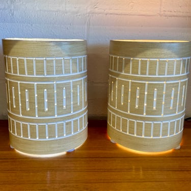 Pair Tan Beaumont Mood Sconces