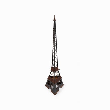 Brutalist Eiffel Tower Metal Sculpture Welded Art 