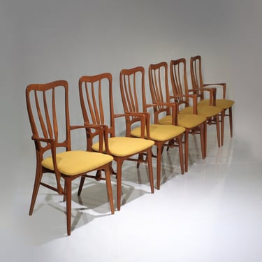 Danish Dining Chairs Armchairs Teak Mid Century - Niels Koefoed "Ingrid" 