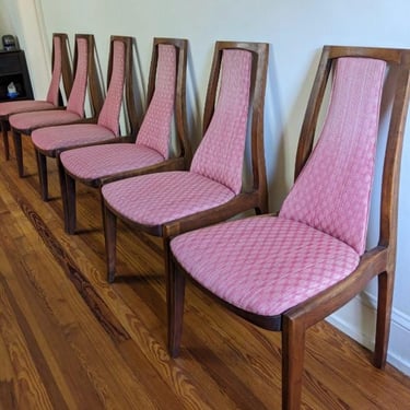 Vintage MCM John Stuart Six Upholstered Dining Chairs. 