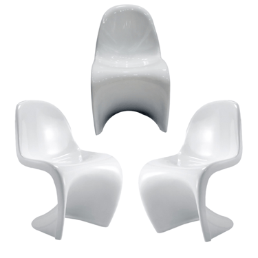 White Panton Style Fiber Glass Single Chairs
