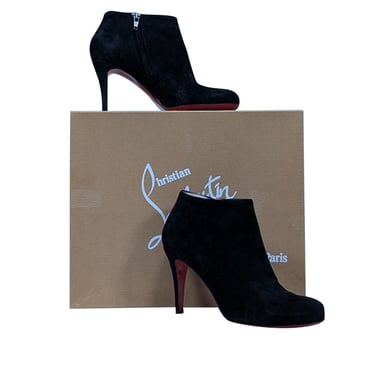 Christian Louboutin - Black Suede Heeled Short Boots Sz 6