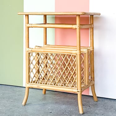 Rattan Magazine Side Table