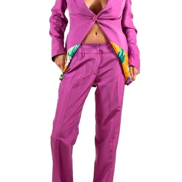 2000S Dolce  Gabbana Fuchia Silk Pant Suit 