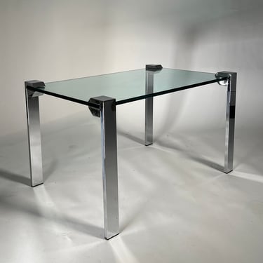 Glass and Chrome Side Table