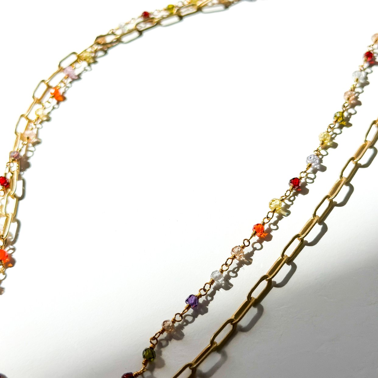 ROBIN HALEY | 14K Gold Plated Paperclip Chain layered | Collier West ...