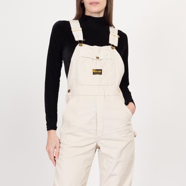 XS-Sm 60s 70s Washington Dee Cee White Corduroy Unisex Overalls | Vintage Cotton Bib Overall Pants Retro Dungarees 