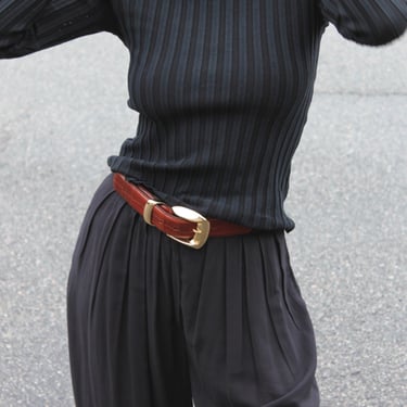 90s Faded Silk Ribbed Turtleneck