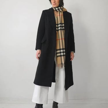 70's Black Wool Minimalist Coat