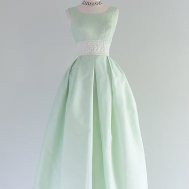 Dreamy 1960's Pastel Mint Ball Gown / Small