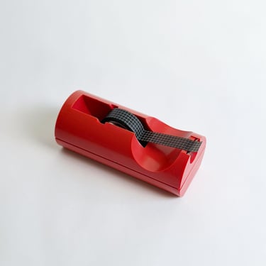 MCM Tape Dispenser, Red Spaceage Plastic Holder, Workspace or Back to School, Vintage 1960’s 