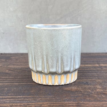 Porcelain Ceramic "Arrow" Cup  -  Matte Grey "Fog" with "Halo" 