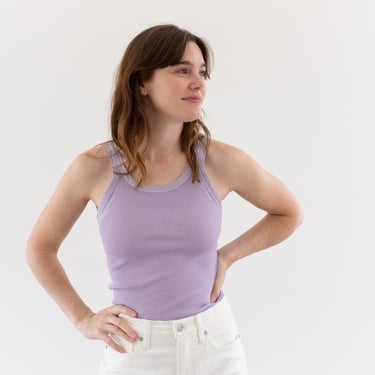 Reserved for Corina The Siena Tank in Lilac Purple | Vintage Rib Knit Tank | Ribbed top 100% Cotton Undershirt Singlet | XS S 