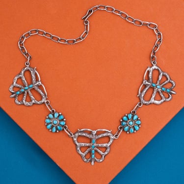 Old Pawn Turquoise Butterfly Necklace