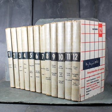 1958 Encyclopedia of Cooking | Mary Margaret McBride | FIRST EDITION 12 Volume Set | Homemaker's Research Institute | Bixley Shop 