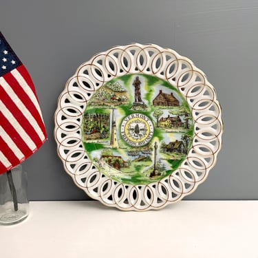 Lefton Vermont souvenir state plate - 1950s vintage 