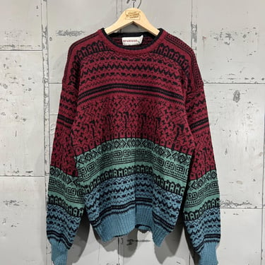 Vintage 90s Mcgregor Abstract colorful Pattern Grandpa Fashion 1990s Fashion Basic Essential Knit Sweater medium unisex colorblock 