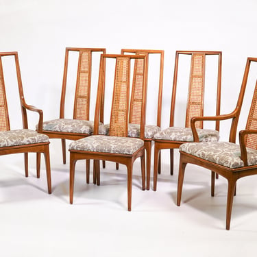 Set of 6 John Stuart Caned Dining Chairs 