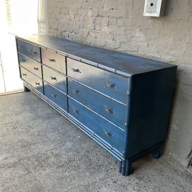 MCM Painted Faux Bamboo Triple Dresser