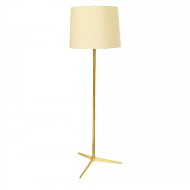 1960s Brass Floor Lamp with Tripod Base