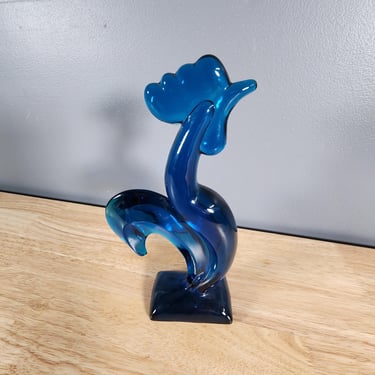 Viking Glass Kellogg Blue Glass Rooster 1321 HTF 