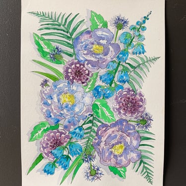 Summer Flowers Original Watercolor Painting