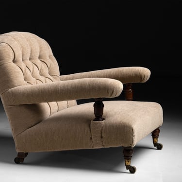 Howard & Sons Open Armchair in Camel Wool Chenille