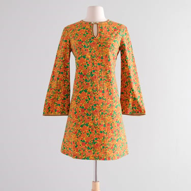 RARE 1960's Liberty Prints For DOLLYROCKERS Cotton Mini Dress / SM