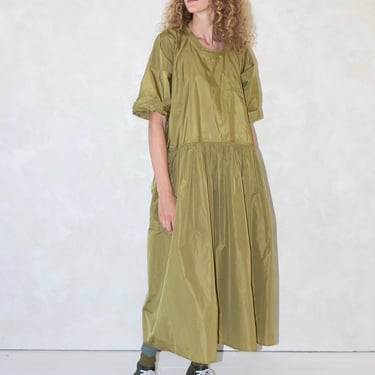 Delos Drop Waist Dress in Olive Oil