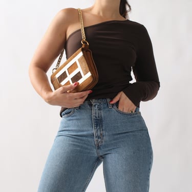 Vintage Gold Hardware Suede Bag