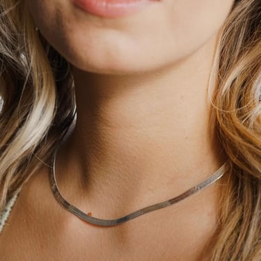 Herringbone necklace, silver