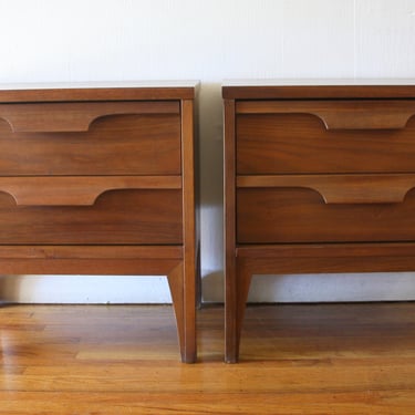 Mid Century Modern Side End Table Nightstands by Johnson Carper