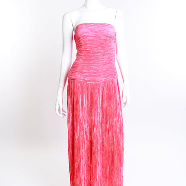 Pleated Bow Evening Gown