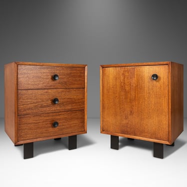 Set of Two (2) Mid Century Modern End Tables / Dresser in Walnut by George Nelson for Herman Miller, USA, c. 1960's 