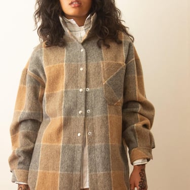 1980s Jack Winter Flannel Wool Shirt Jacket 