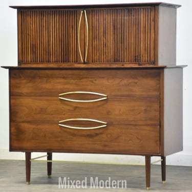 Helen Hobey for Baker Walnut Tall Dresser 