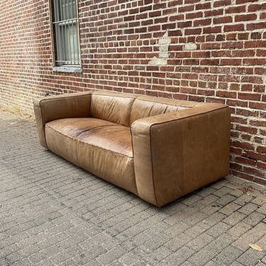 Art Deco Style Leather Sofa