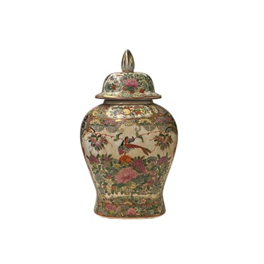 Vintage Chinese Famille Rose Scenery Flat Jar Shape Porcelain Art ws4558E 