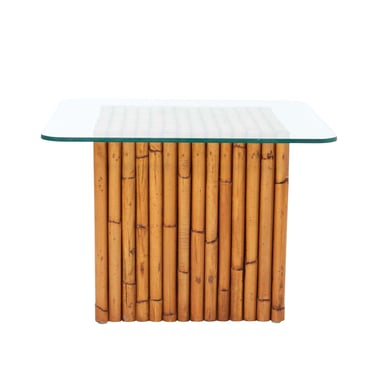 Faux Bamboo Glass Top Coffee Table