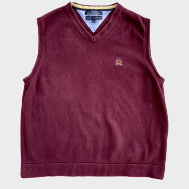 Tommy Hilfiger Burgundy Grandpa Sweater Vest (XL)