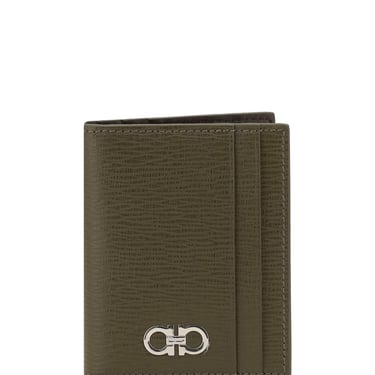 Ferragamo Men Gancini Leather Card Holder