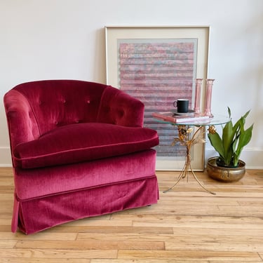 Burgundy Barrel Chair