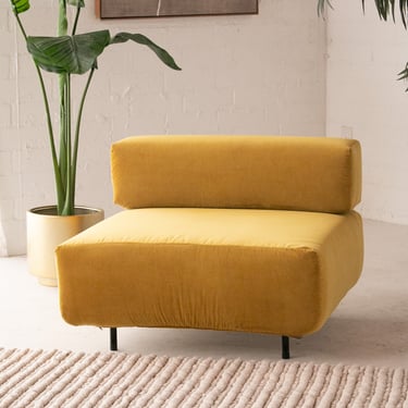 Yellow Velvet Harvey Probber Lounge Chair