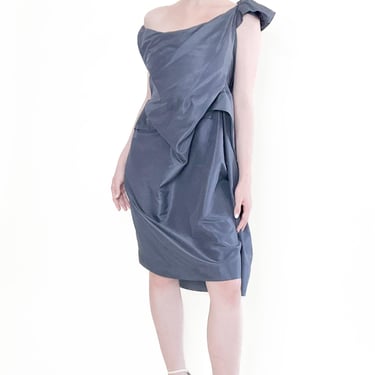 Vivienne Westwood Graphite Blue Silk corset Cocktail Dress 