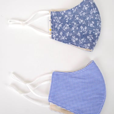Face Masks by Dress Boston x Cece DuPraz (Set of 2) - Gingham and Chambray Floral