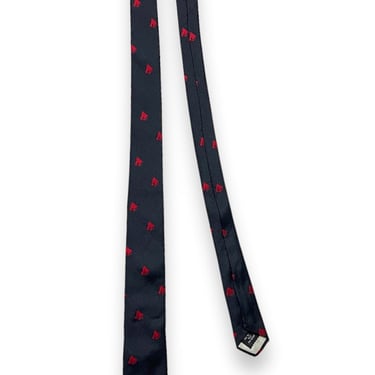 Vintage 1960s 100% Silk Club Necktie ~ Horse Head ~ Foulard ~ Preppy / Ivy Style / Trad ~ Tie ~ Skinny / Slim 