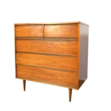 Walnut Tall Dresser Dixie Mid Century Modern 