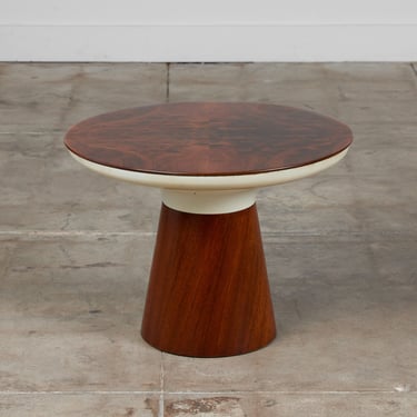 Frank Rohloff Walnut Pedestal Side Table 