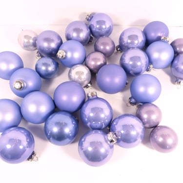 Vintage Lavender Purple Glass Christmas Ornaments - 30 Glass Ball Ornaments 